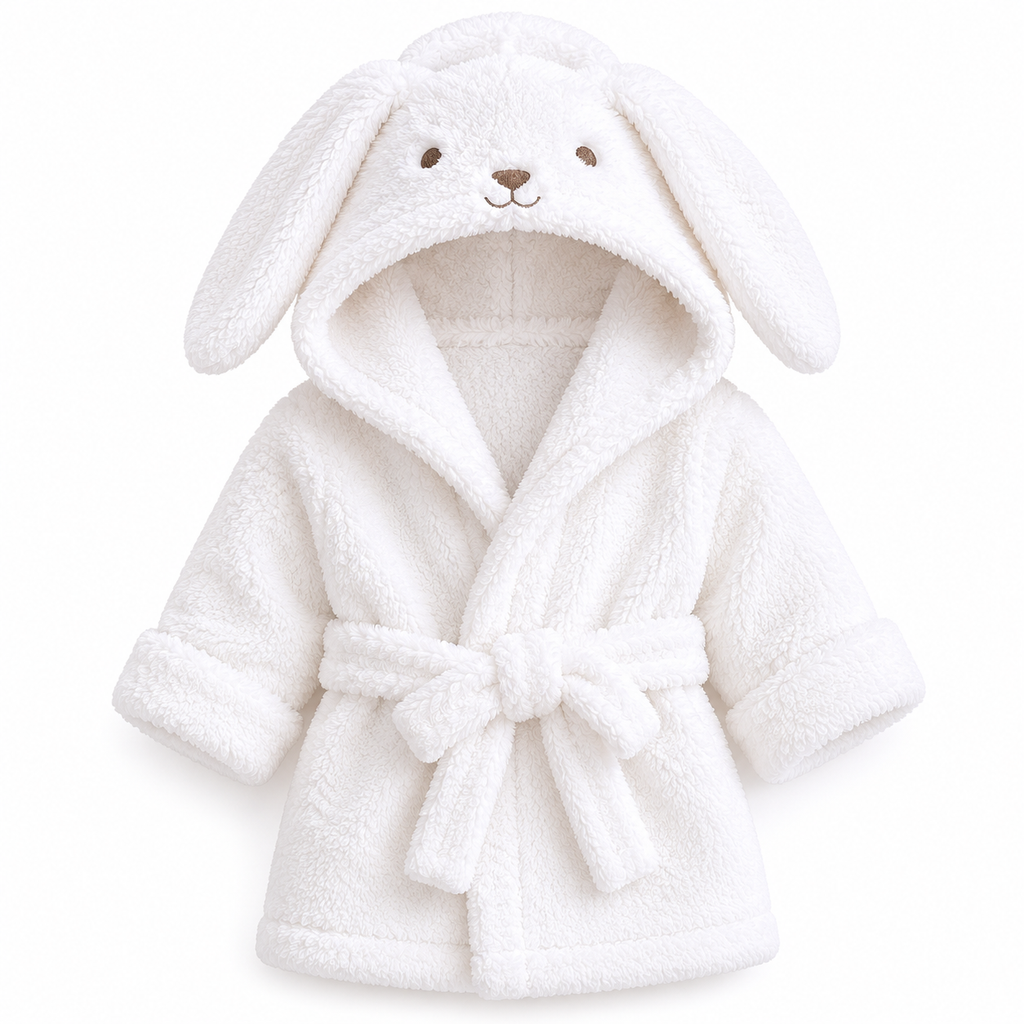 Peignoir bébé tout doux à capuche 🤍