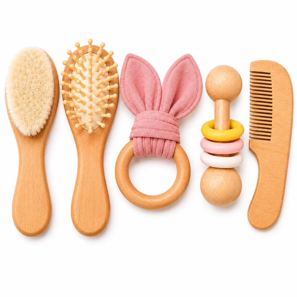 Brosse & peigne bébé personnalisés - coffret naissance 🤍
