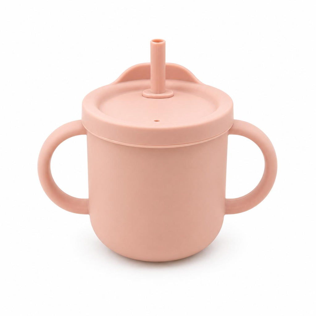 Gobelet d'apprentissage en silicone avec paille