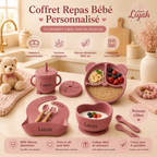 Set repas complet 6 pièces à personnalisé en silicone
