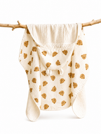Cape de bain bébé à capuche en coton 🤍