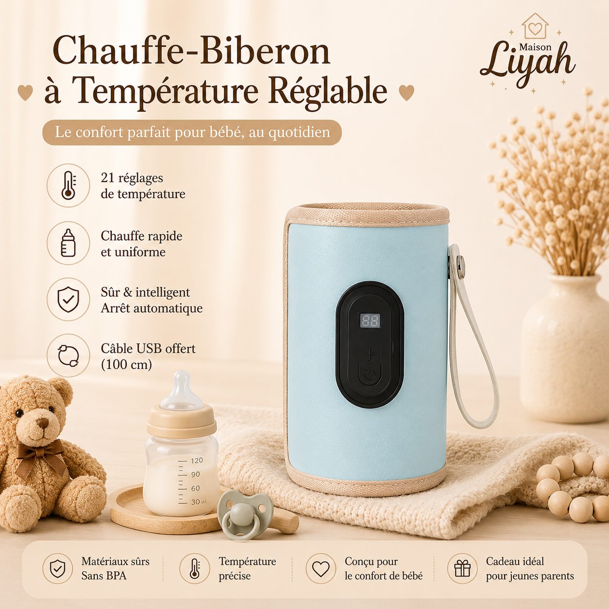 Chauffe-biberon portable USB
