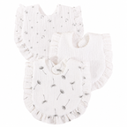 Lot de 3 bavoirs bébé en coton à volants