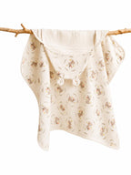 Cape de bain bébé à capuche en coton 🤍