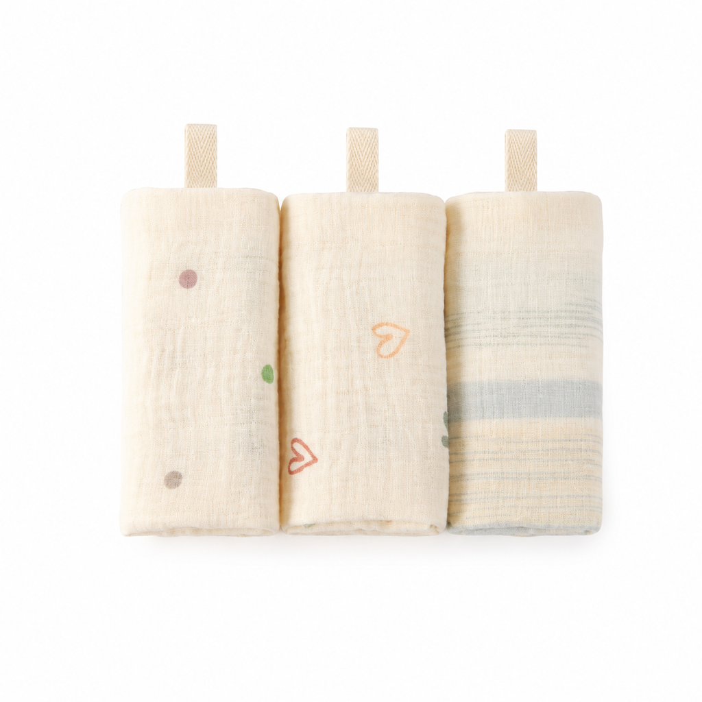 Lot de 3 ou 5 langes bébé en coton ultra doux