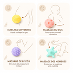 Balles sensorielles Montessori – Éveil & dentition (Lot de 6)