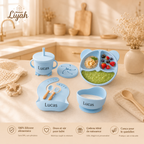 Set repas complet 6 pièces à personnalisé en silicone