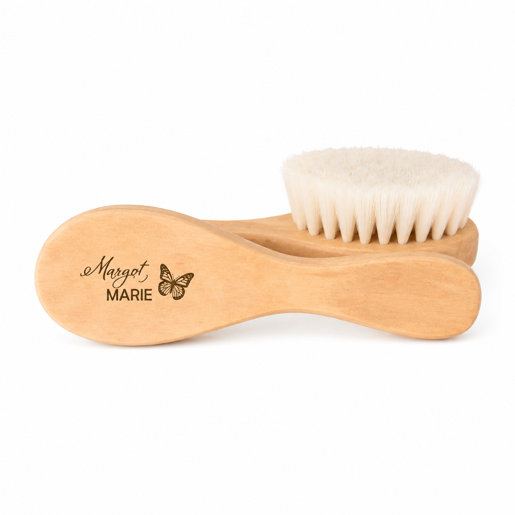 Brosse bébé personnalisés en bois naturel