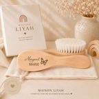 Brosse bébé personnalisés en bois naturel