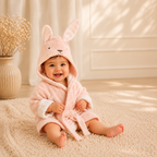 Peignoir bébé tout doux à capuche 🤍