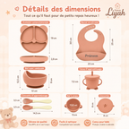 Set repas complet 6 pièces à personnalisé en silicone