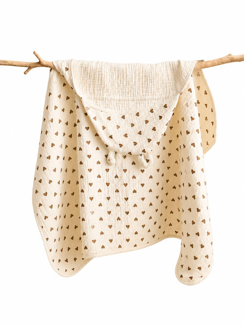 Cape de bain bébé à capuche en coton 🤍