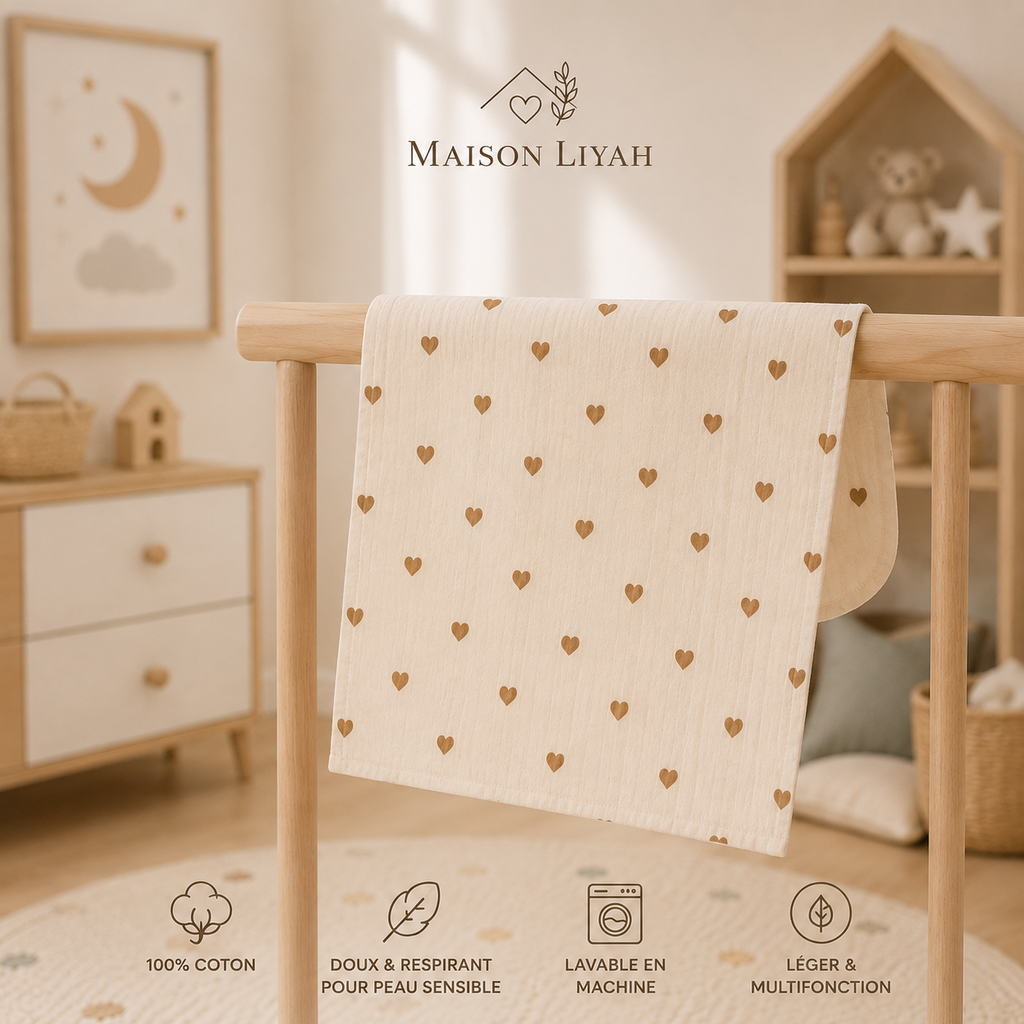 Lange bébé en coton, motifs doux au choix 🤍