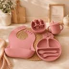 Coffret Repas Bébé Complet 9 Pièces en Silicone Alimentaire