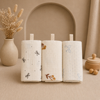 Lot de 3 ou 5 langes bébé en coton ultra doux