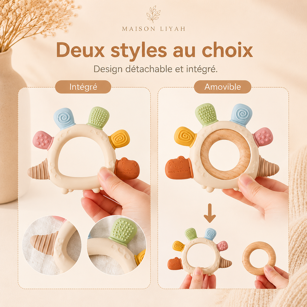 Anneau de dentition sensoriel en silicone