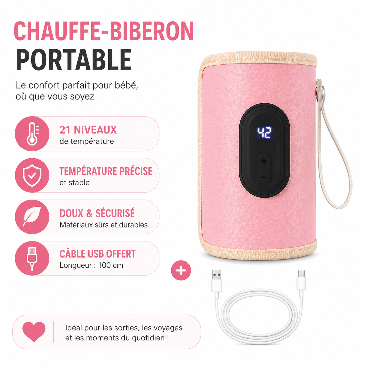Chauffe-biberon portable USB
