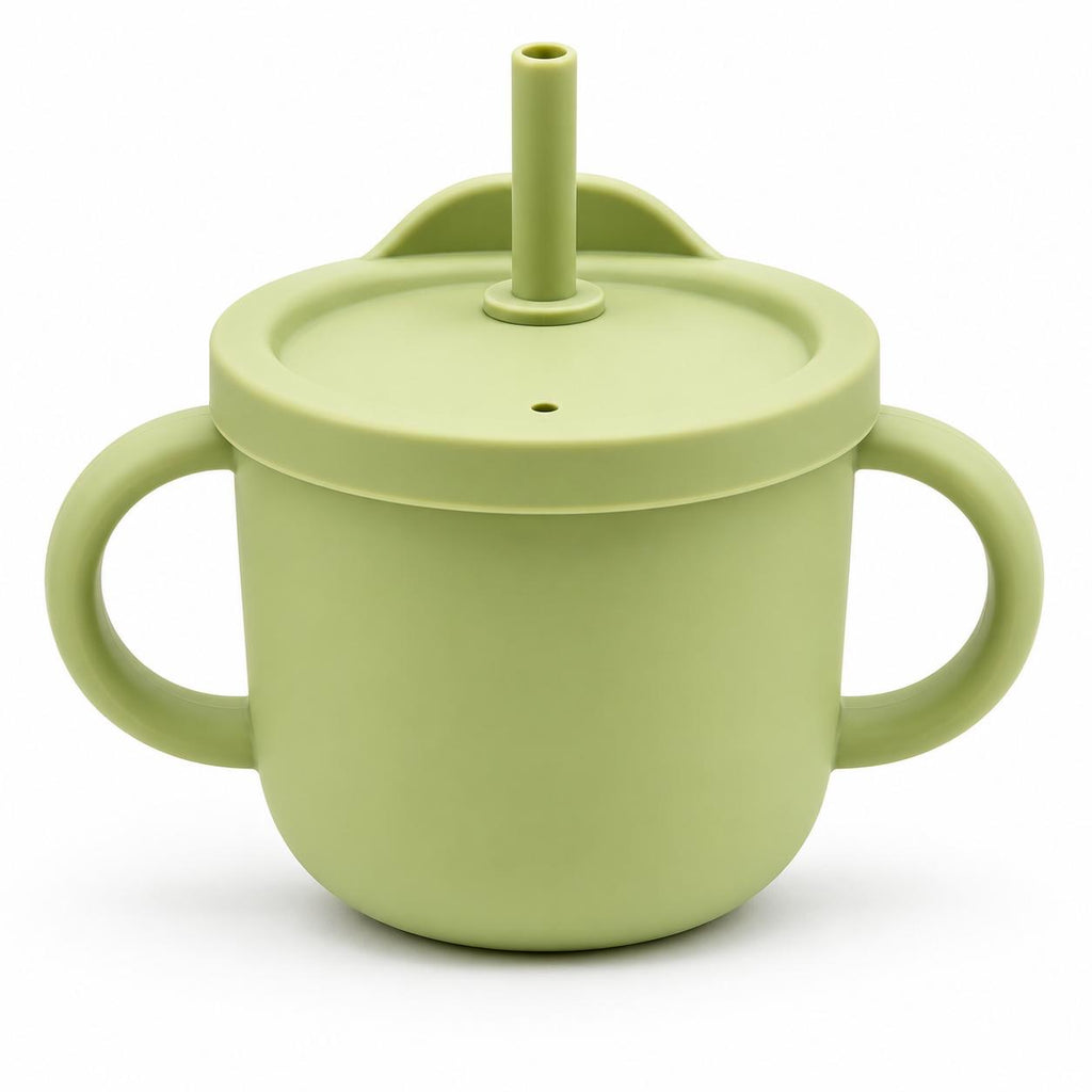 Gobelet d'apprentissage en silicone avec paille