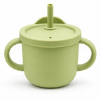 Gobelet d'apprentissage en silicone avec paille