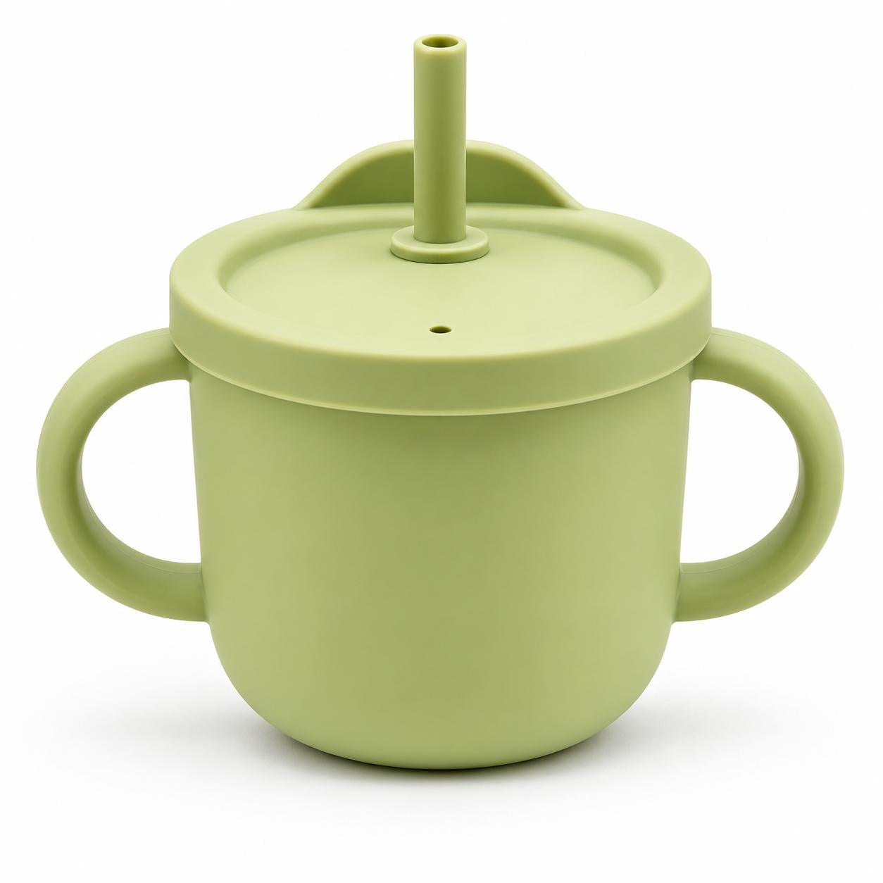 Gobelet d'apprentissage en silicone avec paille