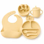 Coffret Repas Bébé Complet 9 Pièces en Silicone Alimentaire
