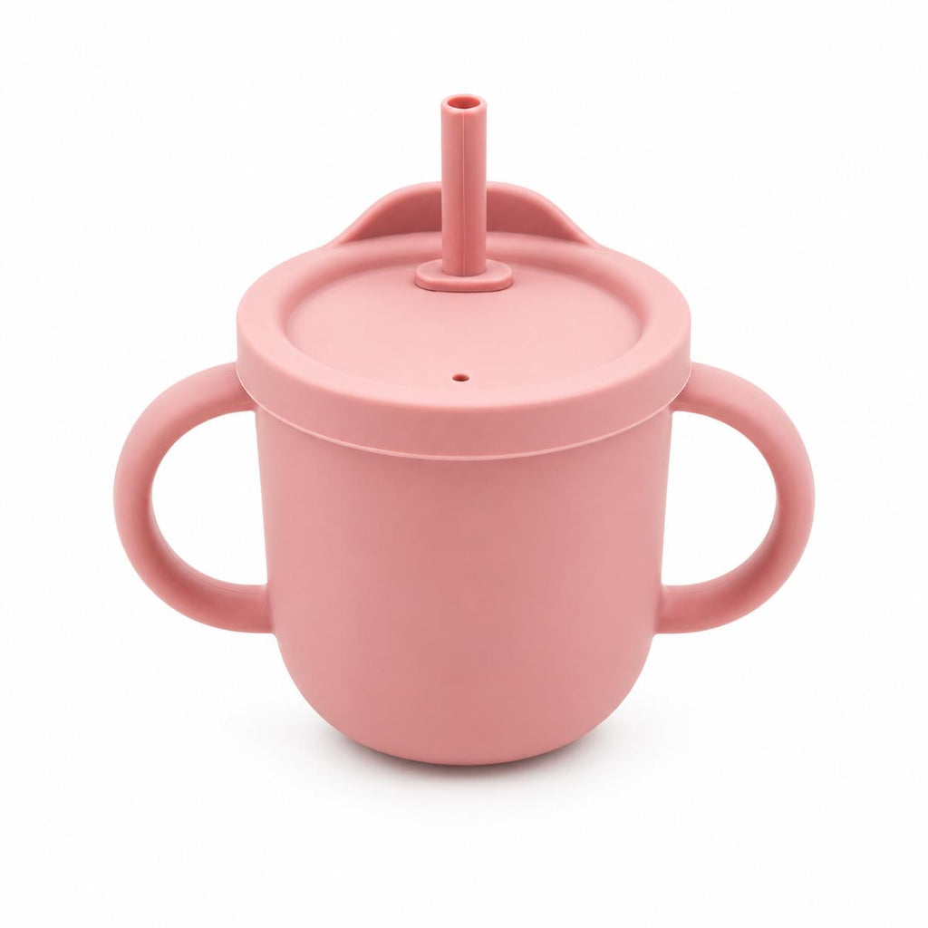 Gobelet d'apprentissage en silicone avec paille