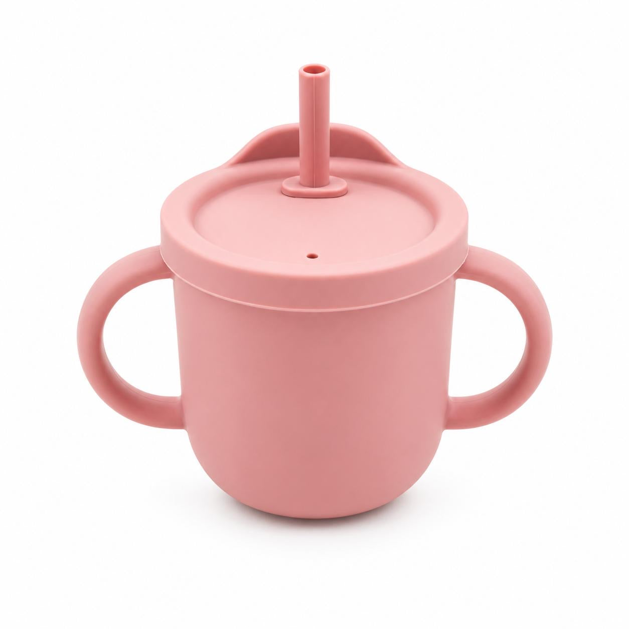 Gobelet d'apprentissage en silicone avec paille