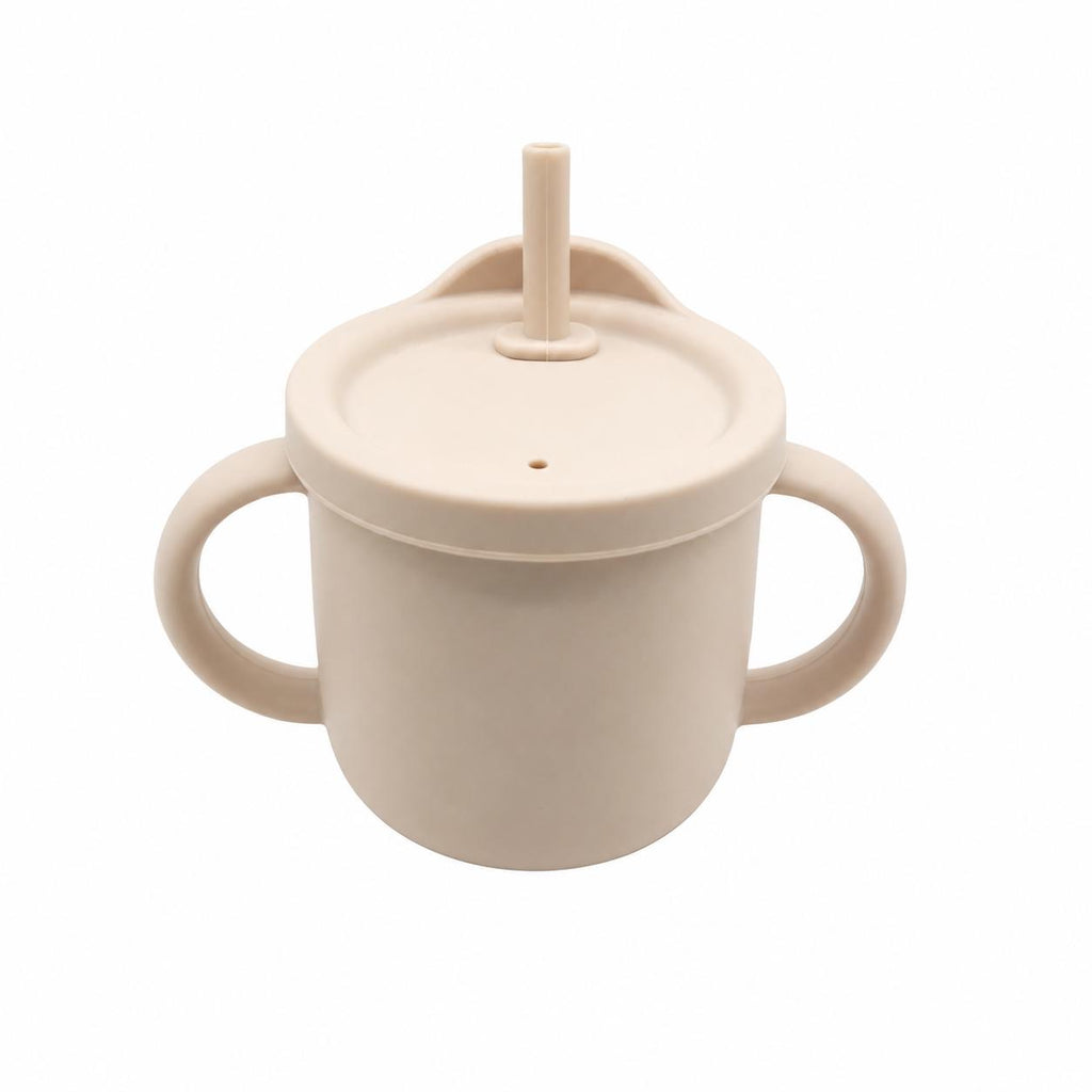 Gobelet d'apprentissage en silicone avec paille