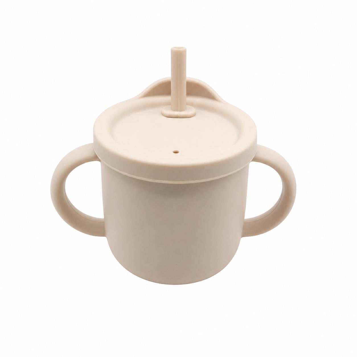 Gobelet d'apprentissage en silicone avec paille
