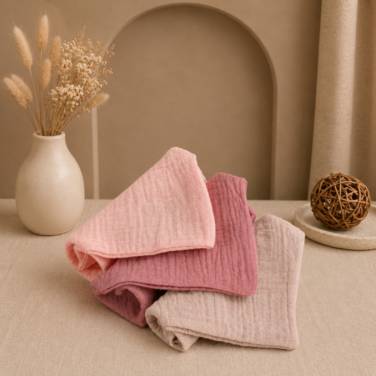 Lot de 3 ou 5 langes bébé en coton ultra doux