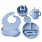 Coffret Repas Bébé Complet 9 Pièces en Silicone Alimentaire