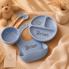 Coffret repas bébé personnalisé 5 pièces en silicone alimentaire