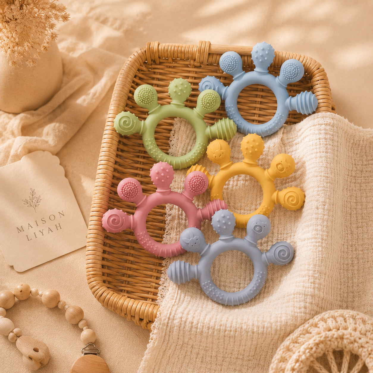 Anneau de dentition sensoriel en silicone