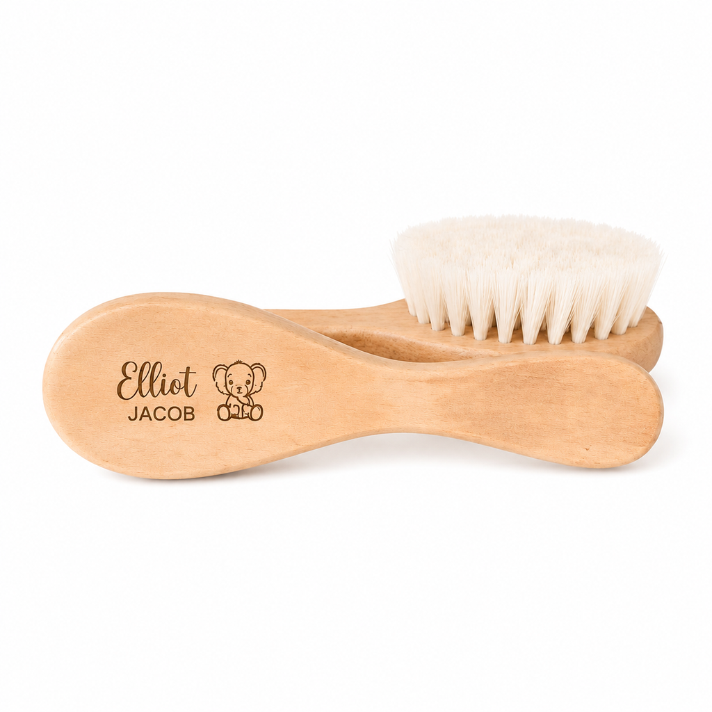 Brosse bébé personnalisés en bois naturel