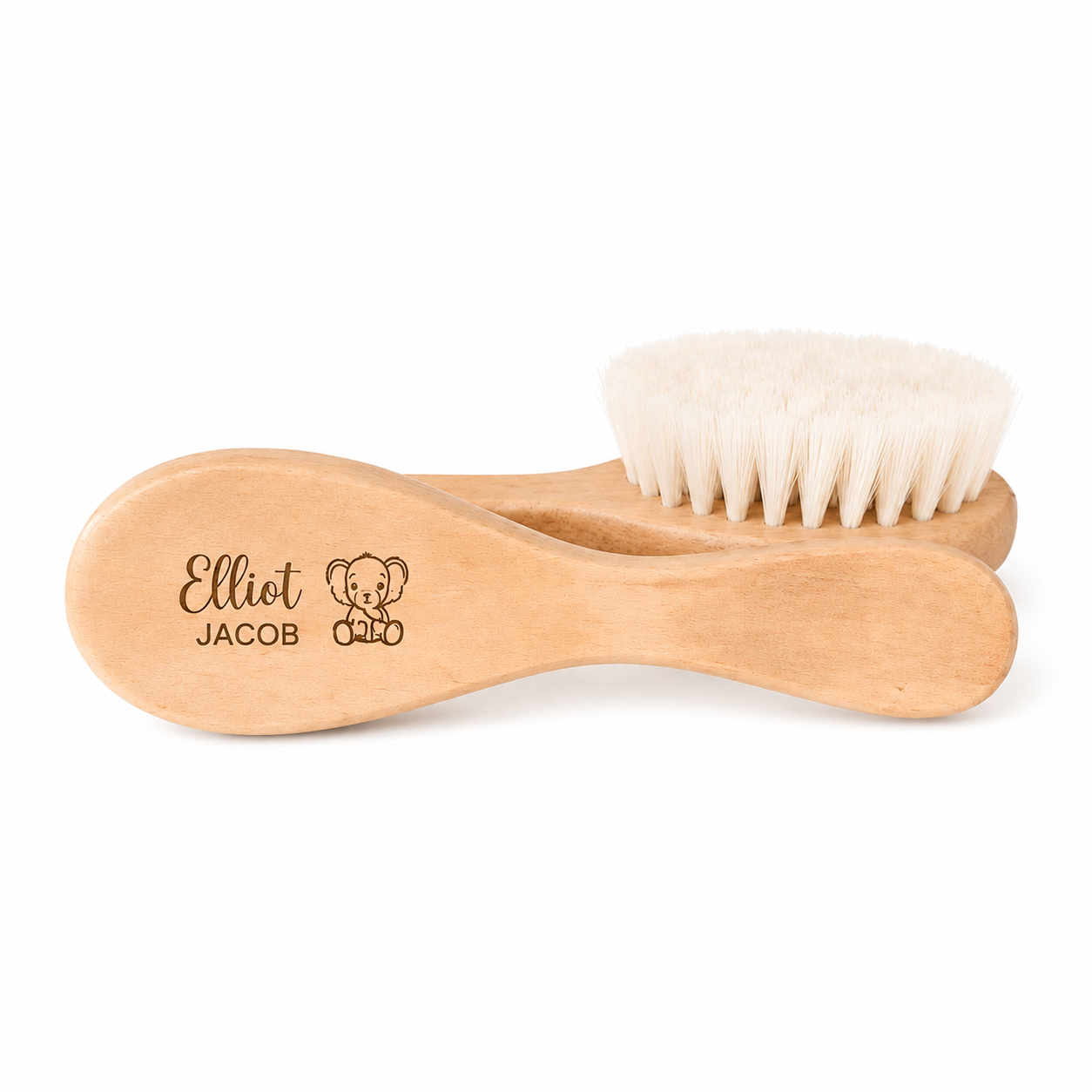 Brosse bébé personnalisés en bois naturel