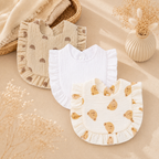 Lot de 3 bavoirs bébé en coton à volants