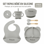 Set repas complet 6 pièces à personnalisé en silicone