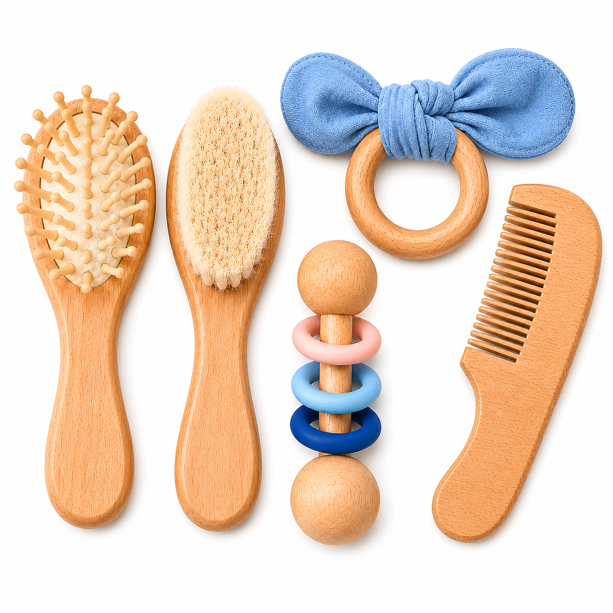 Brosse & peigne bébé personnalisés - coffret naissance 🤍