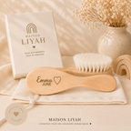 Brosse bébé personnalisés en bois naturel