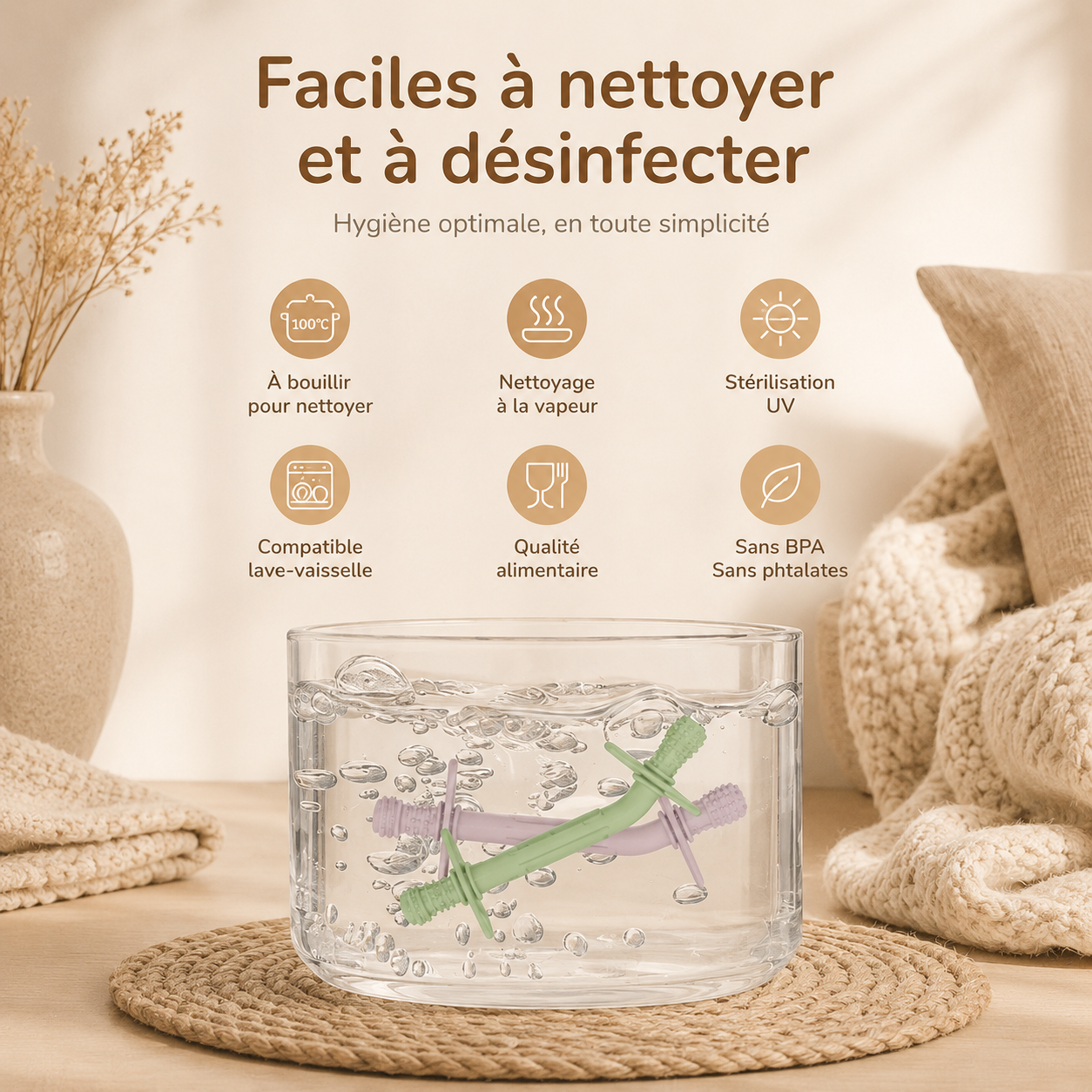 Tube de mastication sensoriel pour bébé