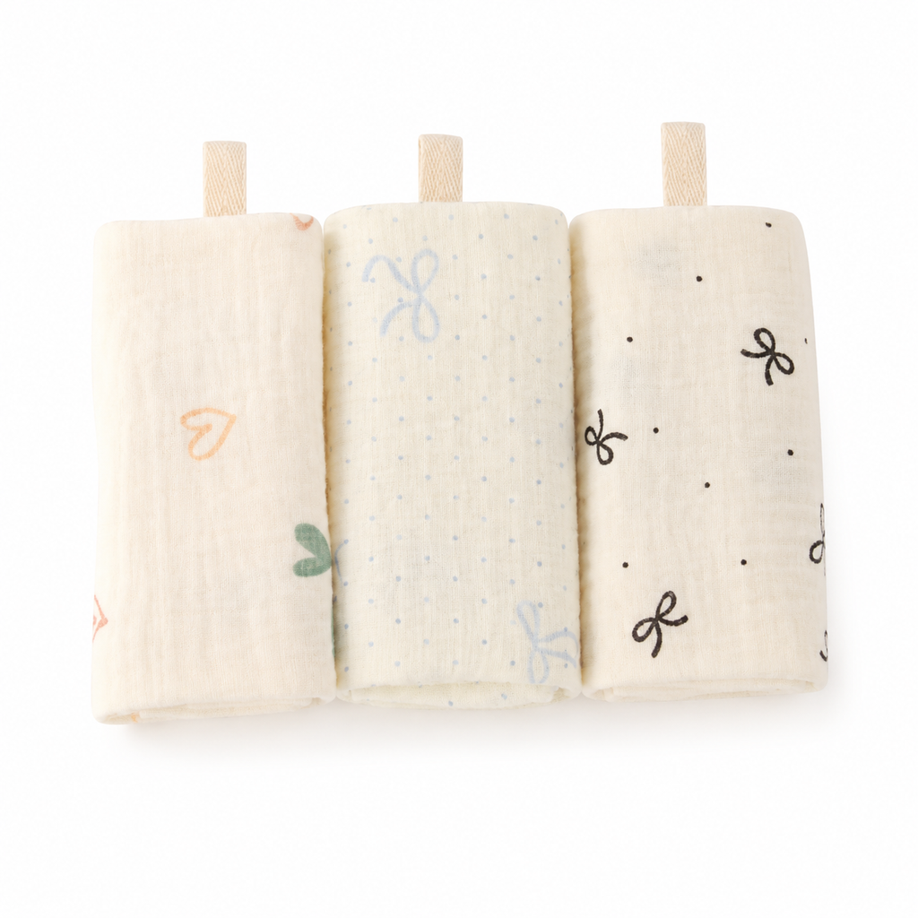 Lot de 3 ou 5 langes bébé en coton ultra doux