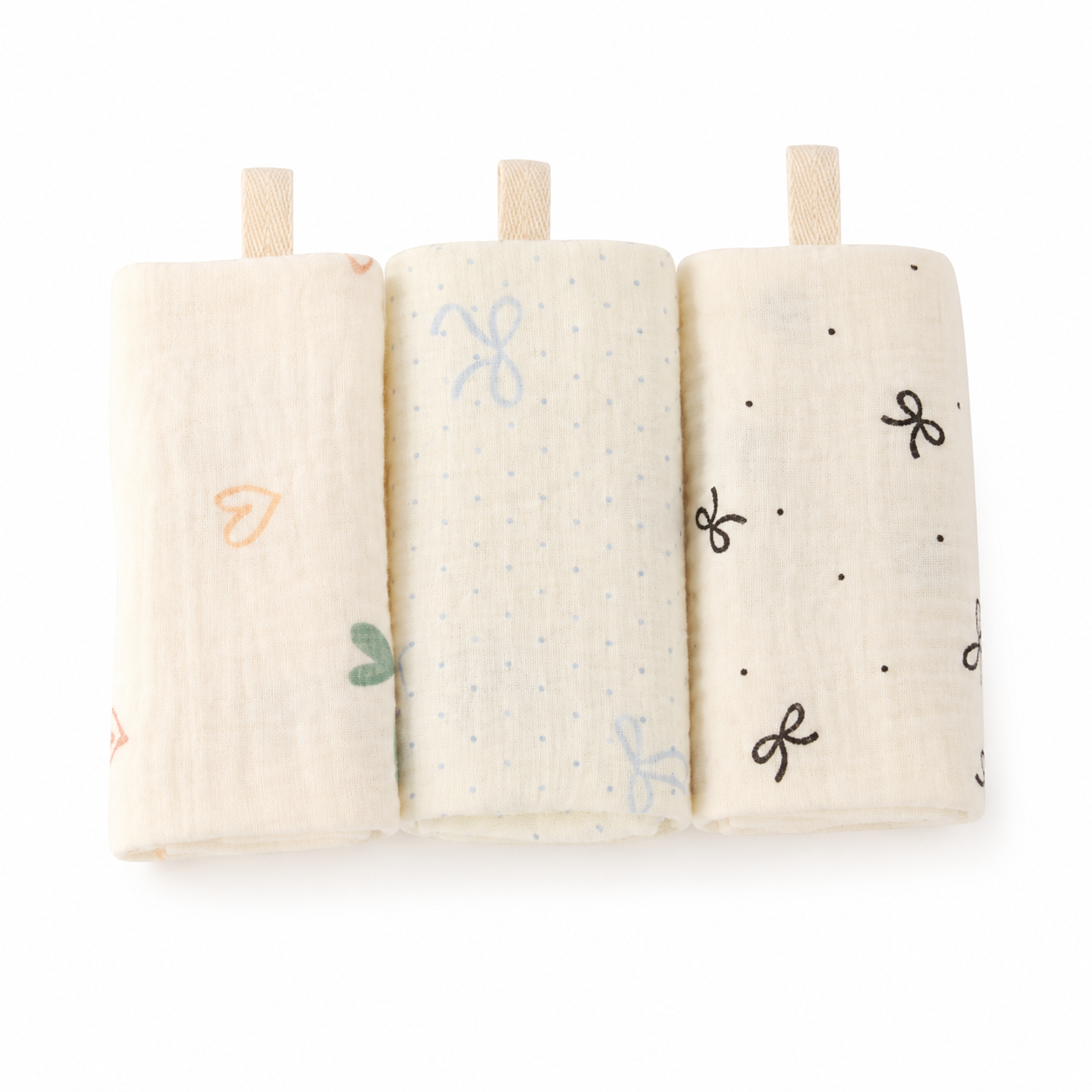 Lot de 3 ou 5 langes bébé en coton ultra doux