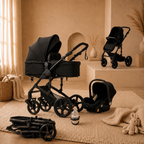 Poussette 3 en 1 Luxe - Nacelle, siège auto & Poussette évolutive dès la naissance