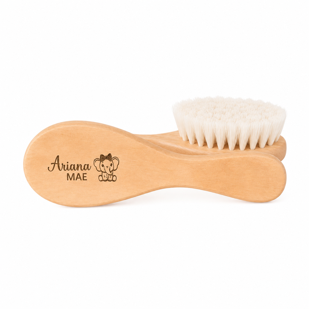 Brosse bébé personnalisés en bois naturel