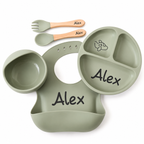 Coffret repas bébé personnalisé 5 pièces en silicone alimentaire