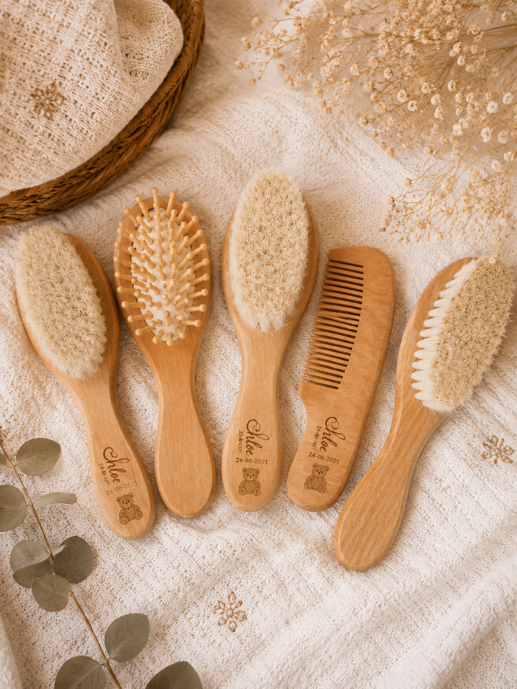 Brosse & peigne bébé personnalisés - coffret naissance 🤍