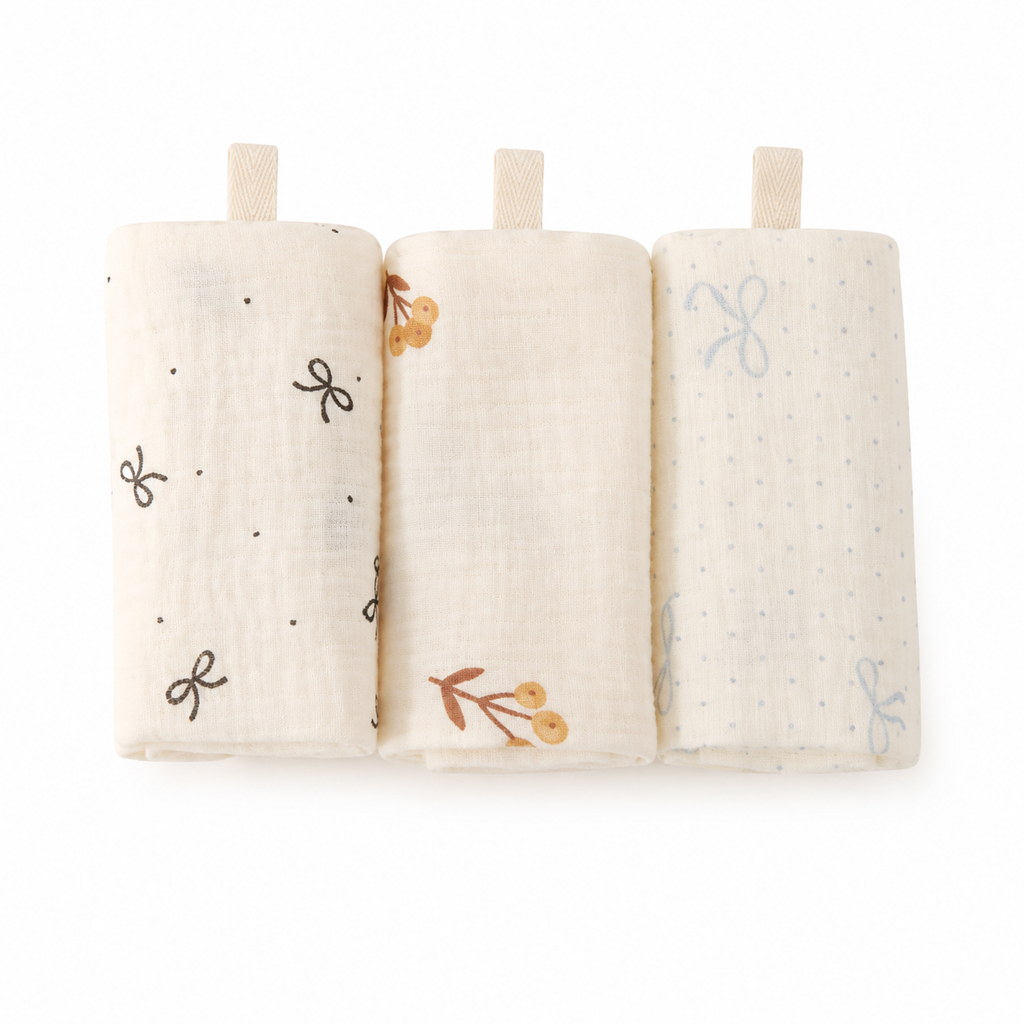Lot de 3 ou 5 langes bébé en coton ultra doux