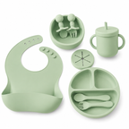 Coffret Repas Bébé Complet 9 Pièces en Silicone Alimentaire