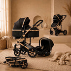 Poussette 3 en 1 Luxe - Nacelle, siège auto & Poussette évolutive dès la naissance