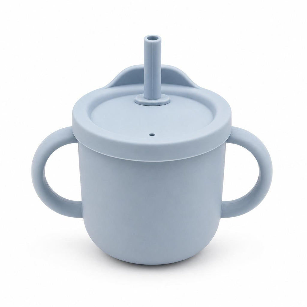 Gobelet d'apprentissage en silicone avec paille
